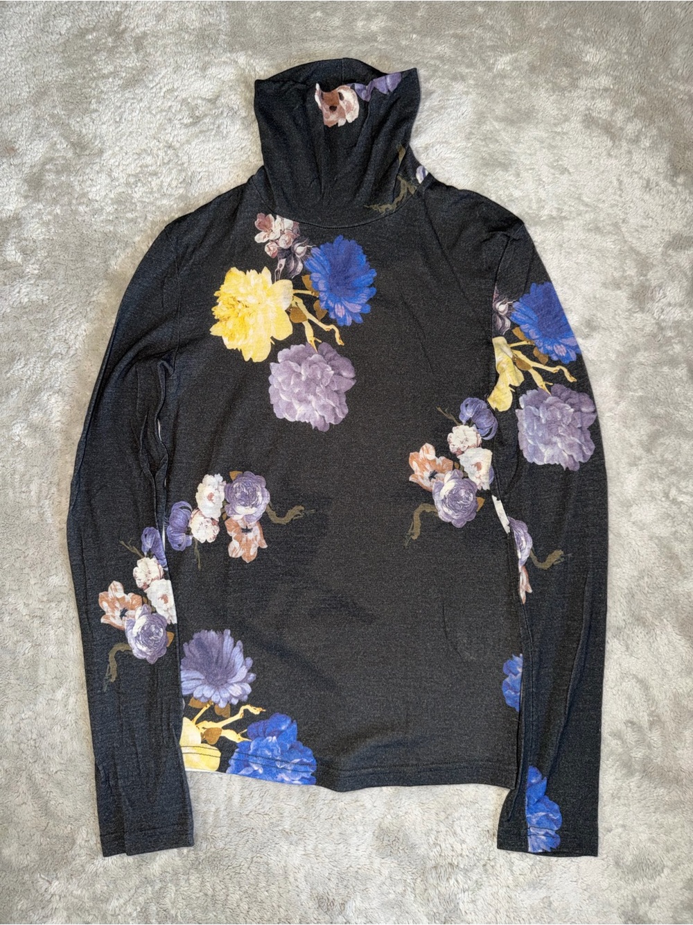 Acne Studios Cleo Turtleneck Floral Wool Long Sleeve Women’s Medium Fall/Winter